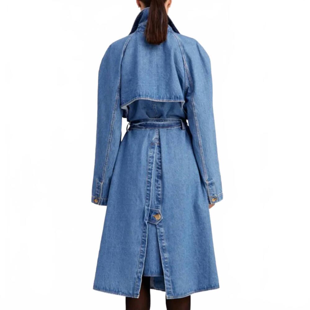 NEW SPRWMN japanese denim trench coat in coco - Picture 2 of 2